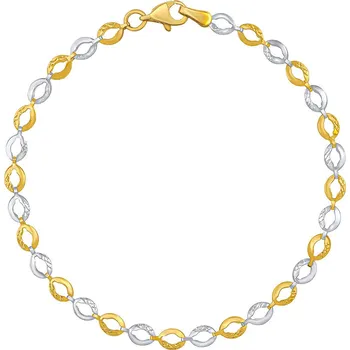 Náramek Zlatý náramek Apollon ze žlutého a bílého zlata s broušenými dvojitými očky - 4 mm varianta 17 cm FNN1748BGYW-17 cm