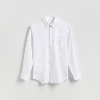 Reserved - Košile slim fit s vysokým podílem bavlny - bílá - 393GQ-00X - 393GQ-00X-L
