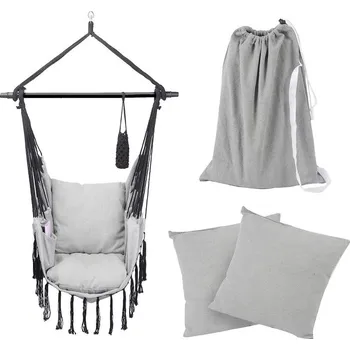 Zahradní houpačka MIADOMODO Závěsné houpací křeslo, šedá, dovnitř i ven