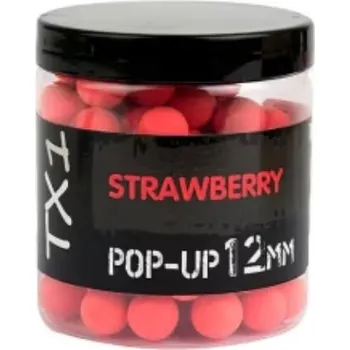 Boilies Pop-up Shimano Bait TX1 12mm, 50g Příchuť 4Carp: Jahoda