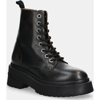 Pánské tenisky Kožené workery Tommy Jeans TJW CHUNKY RUGGED BOOT EN0EN02847 hnědá 89X, EUR 40