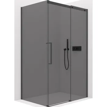 CERANO Sprchový kout Lantono L/P černá mat, grafitové sklo 150x100 posuvný CER-8050BD7530