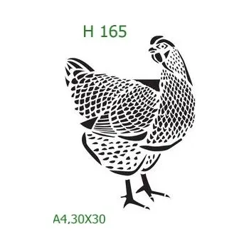 Plastová šablona pro malování - Zvířata - Slepička (H165) - 30 x 30 cm , Lepící fólie