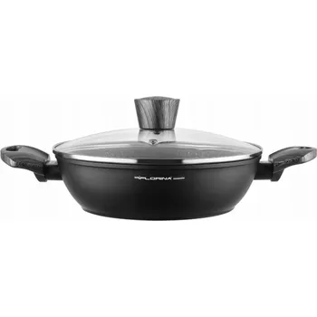 Florina BONO HRNEC 24 CM 2,5L. S VÍKEM, NÍZKÉ, INDIVIDUÁLNÍ. od MG (ČERNÁ, POVLAK S IDEÁLNÍM KAMENEM, ČERNÁ RUKOJEŤ)