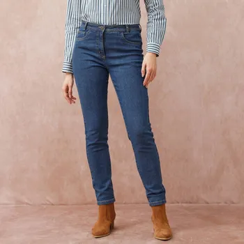 Dámské džíny Úzké džíny s vysokým pasem, zkrácený střih modrá 38