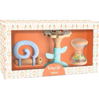 Dárková sada pro miminko - kousátko šnek a dvě chrastítka