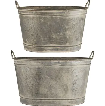 Obal na květináč Ib Laursen Plechový obal na květiny Tub Urban Garden Větší