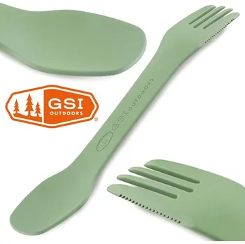 kempingový příbor GSI Outdoors Tekk spork - Dlouhý příbor 3v1 19,8cm Zelená