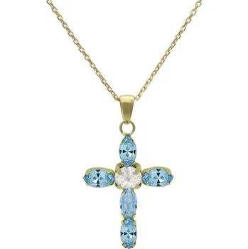 Řetízek Stříbrný zlacený řetízek s přívěskem Victoria Cruz A3726-10DG