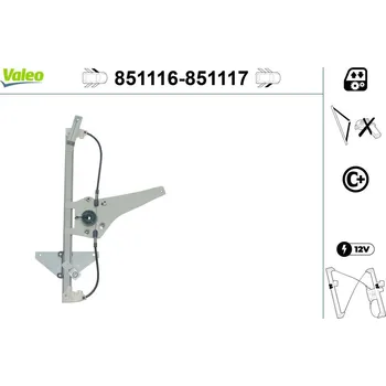 Stahovačka okna Zvedací zařízení oken VALEO 851116