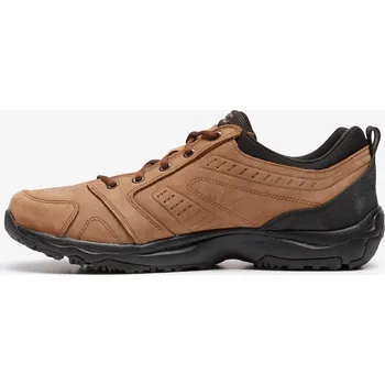 Pánské tenisky DECATHLON Pánské kožené boty na aktivní chůzi Nakuru Confort hnědé 41 KAŠTANOVÁ|ČERNÁ