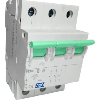 Jistič SEZ KR Jistič třípólový charakteristika B, 6 A, 6 kA