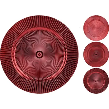 Podnos 33 cm plast červený mix