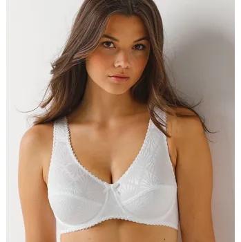 Podprsenka Saténová stahující podprsenka, s kosticemi bílá 90C