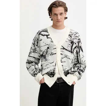 Dámský svetr Kardigan s příměsí vlny HUGO Servot černá barva, 50546872 00A, vel. M