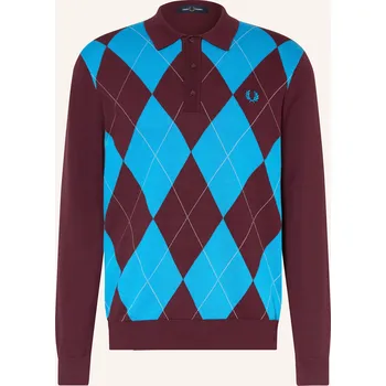 Pánská košile Fred Perry Pánská Žerzejová Polokošile, modrá / tmavě červená, M