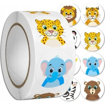 samolepka Motivační samolepky pro děti 500ks divoká zvířata