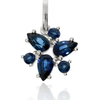 Přívěsek Zlatnictví Helios Přívěsek bílé zlato se safíry