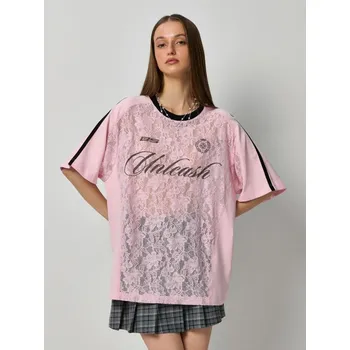 Dámská móda Krajková halenka - L - House - pastelově růžová - 546II-03X