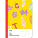 Optys Školní sešit 511 bezdřevý s dvěmi pomocnými linkami 20 mm písmena