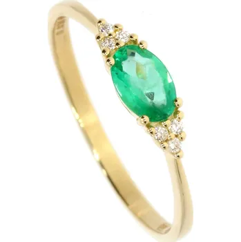 Prsten Zlatnictví Helios Prsten se smaragdem žluté zlato