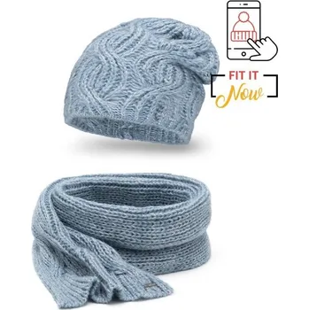 Čepice Pamami Dámský set čepice a šály Oruochp nebesky modrá One size