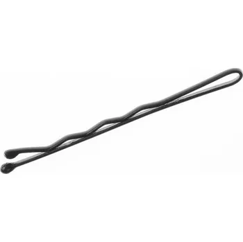 Waved balled black hair grip - 60 mm 100 ks