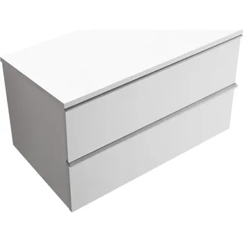 Koupelnový nábytek CERANO - Koupelnová skříňka pod umyvadlo s úchytkou/deskou pod umyvadlo Velora - 18 mm - bílá matná, chromová úchytka - 70x49,8x46 cm