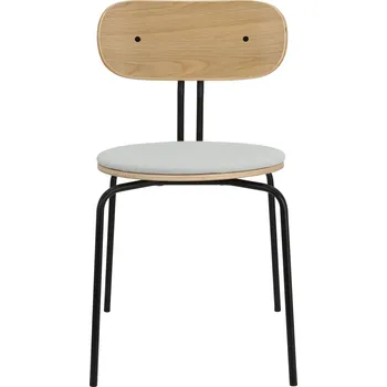 Nábytek Umage, Židle Curious s čalouněným sedákem na černých nožkách světle šedá - Formadore