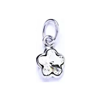 Přívěsek Zlatý přívěšek kytička , bílé zlato , Swarovski krystal čirý - P 1297 (Zlatý přívěsek kytička)