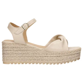 Dámské sandále Béžové Kožené Sandály Na Klínku Wojas 7617054 39