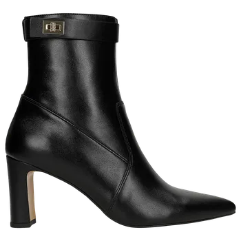Dámské polobotky Černé Kožené Dámské Kotníčkové Boty Se Snímatelným Řemínkem Wojas 5531651 38