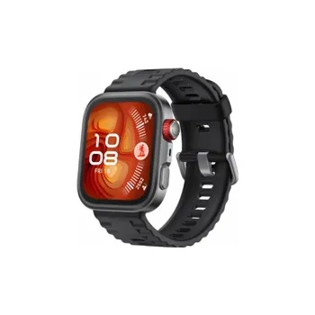 Huawei Watch Fit 4 Pro (Seiya-B29F) (schwarz, schwarzes Fluorelastomer-Armband)