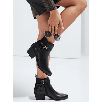 Dámské kozačky Dámské kotníkové boty BLENESSON na lehkém podpatku ZY0576 Barva: Černá, Velikost: 38