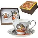 Home elements Šálek s podšálkem Alfons Mucha - Topaz bílý podklad šálek 250ml s podšálkem