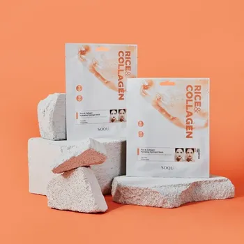 Pleťová maska Soqu Rice&Collagen hydrogelová maska na obličej s rýží a kolagenem, 34 g