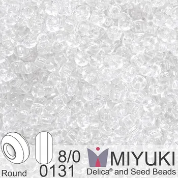 Korálek Korálky Miyuki Round 8/0. Barva 0131 Crystal. Balení 5g