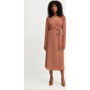 Dámské šaty Šaty Silvian Heach HARGA GPA25415VE hnědá 88X, vel. 38