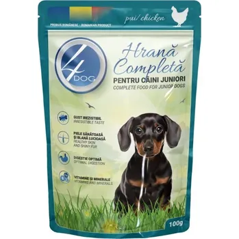 Krmivo pro psa 4DOG Kapsa Junior Chicken in Sauce - 10 x 100g