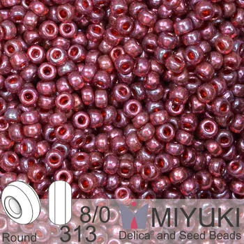 Korálek Korálky Miyuki Round 8/0. Barva 313 Cranberry Gold Luster. Balení 5g