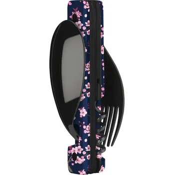 Kempingové nádobí Kapesní multifunkční příbor Akinod 13h25 black mirror finish Cherry blossom