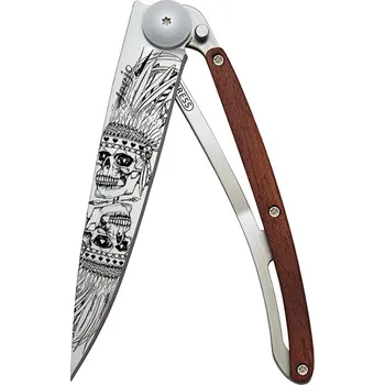 kapesní nůž Kapesní nůž Deejo 1CB041 Tattoo 37g coralwood Indian Skull