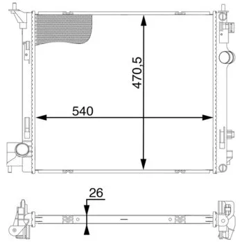 Chladič motoru Chladič, chlazení motoru MAHLE CR 1595 000S