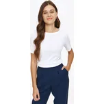 Top Secret žebrované triko s krátkým rukávem bílé Velikost: 36