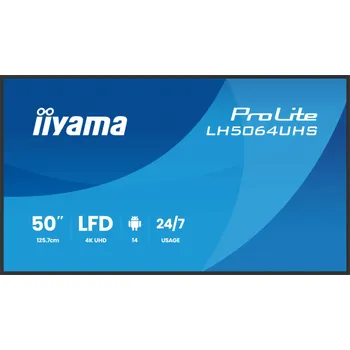 Monitor 50" iiyama LH5064UHS-B1AG:VA,4K UHD,Android, 24/7
