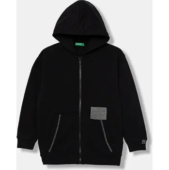 Chlapecká mikina Dětská bavlněná mikina United Colors of Benetton 3NBMC505H.G.seasonal černá 99X, vel. 120