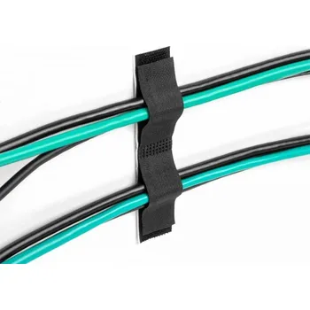 kabelová chránička Delock Držák kabelů na suchý zip, samolepící, D 110 mm x Š 20 mm, sada 10 ks, černý