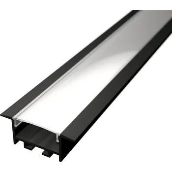 LED lišta Vestavný profil lišta pro LED pásky V26 černý - profil lišta + Nacvakávací černý difuzor 2m - LED Solution - LP320B_LP-UNICOV2-BLK - LP320B_LP-UNICOV2-BLK
