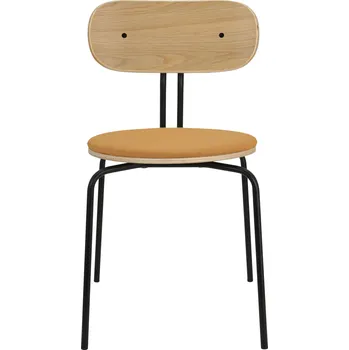 Jídelní židle Umage, Židle Curious s čalouněným sedákem na černých nožkách oranžová - Formadore