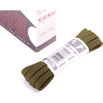 Tkaničky do bot Tkaničky ploché Tobby 0802-6750 olive multipack Velikost: 200 cm